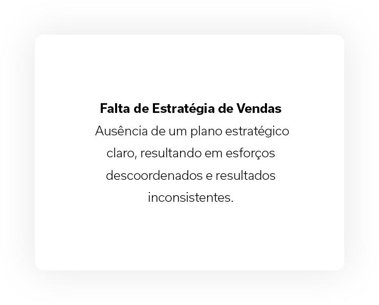 falta de estrategia de vendas